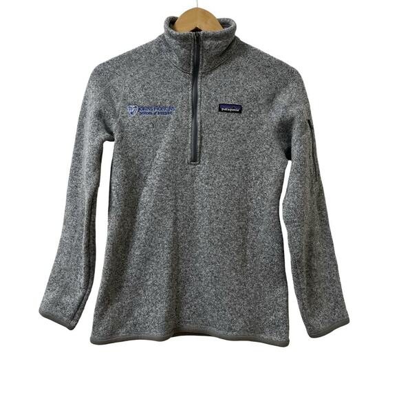 Patagonia Womens Better 1/4 Zip Fleece Sweater Size XS Gray Johns Hopkins LOGO - Picture 1 of 7